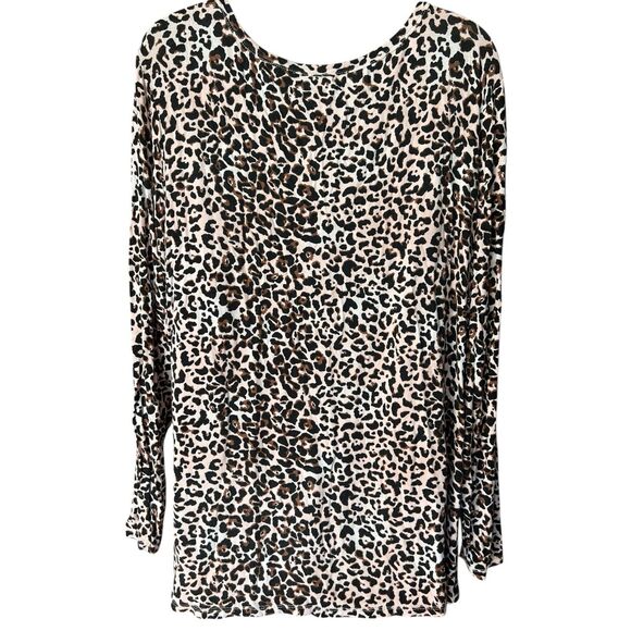 Maurice's 24/7 Leopard Long Sleeve Tee Shirt Sz XXL Animal Print - Picture 6 of 12